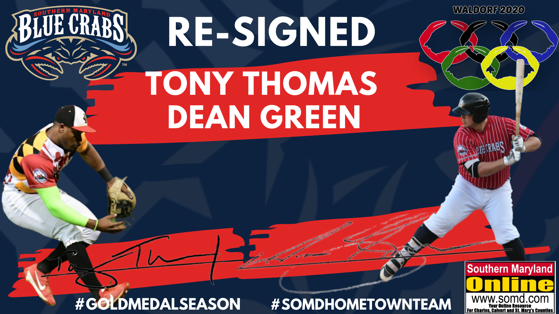Blue Crabs Re-Sign Tony Thomas, Dean Green